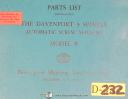 Davenport-Davenport Model B, Screw Machine, Sixth Edition Instruction Manual-5 Spindle-B-03